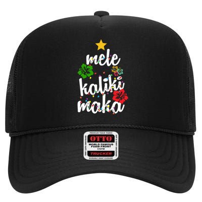 Mele Kalikimaka Festive Holiday High Crown Mesh Back Trucker Hat