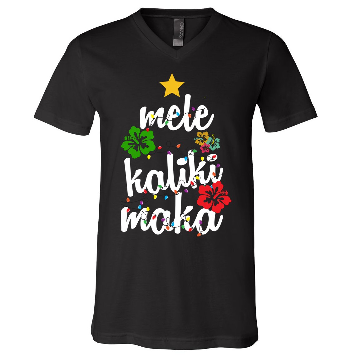 Mele Kalikimaka Festive Holiday V-Neck T-Shirt