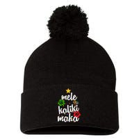 Mele Kalikimaka Festive Holiday Pom Pom 12in Knit Beanie