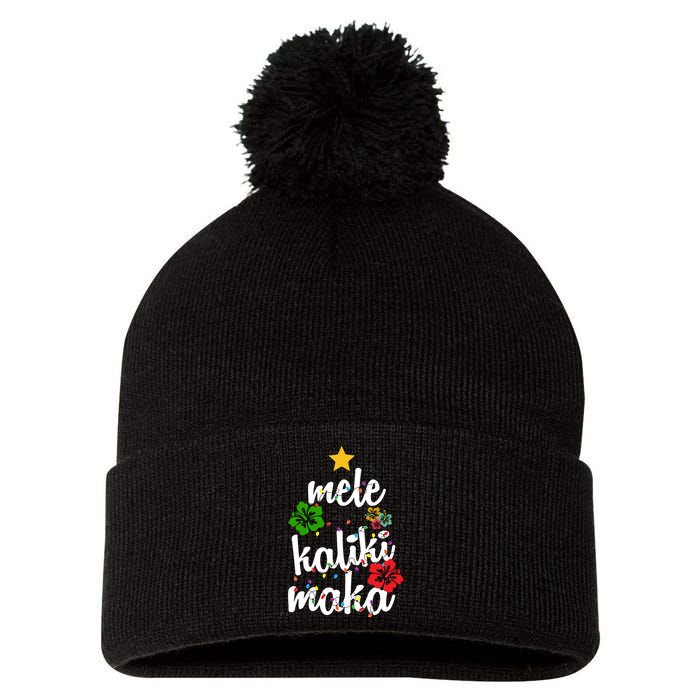 Mele Kalikimaka Festive Holiday Pom Pom 12in Knit Beanie