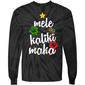 Mele Kalikimaka Festive Holiday Tie-Dye Long Sleeve Shirt