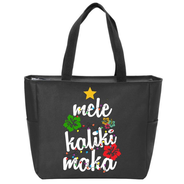 Mele Kalikimaka Festive Holiday Zip Tote Bag