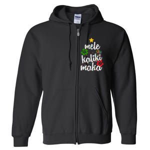 Mele Kalikimaka Festive Holiday Full Zip Hoodie