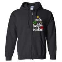 Mele Kalikimaka Festive Holiday Full Zip Hoodie