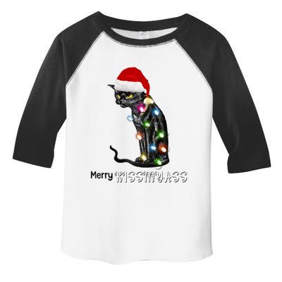 Merry Kissmyass Funny Cat Christmas Lights Toddler Fine Jersey T-Shirt