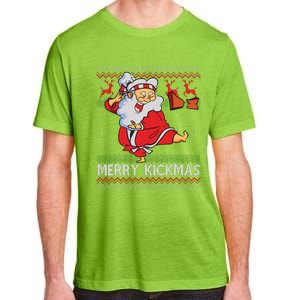 Merry Kickmas Funny Karate Santa Family Matching Pajamas Adult ChromaSoft Performance T-Shirt