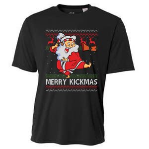 Merry Kickmas Funny Karate Santa Family Matching Pajamas Cooling Performance Crew T-Shirt