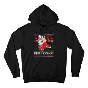 Merry Kickmas Funny Karate Santa Family Matching Pajamas Hoodie