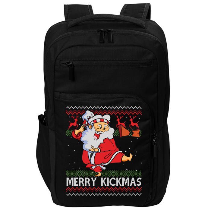 Merry Kickmas Funny Karate Santa Family Matching Pajamas Impact Tech Backpack