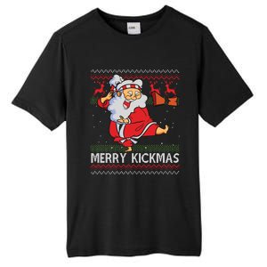 Merry Kickmas Funny Karate Santa Family Matching Pajamas Tall Fusion ChromaSoft Performance T-Shirt