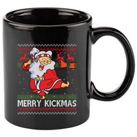 Merry Kickmas Funny Karate Santa Family Matching Pajamas 11oz C Handle Ceramic Mug