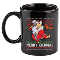 Merry Kickmas Funny Karate Santa Family Matching Pajamas 11oz C Handle Ceramic Mug
