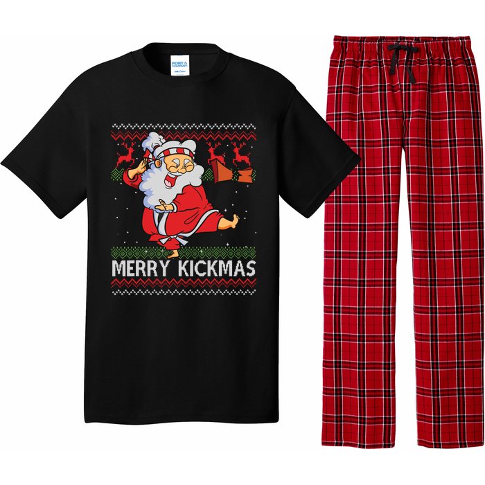 Merry Kickmas Funny Karate Santa Family Matching Pajamas Pajama Set