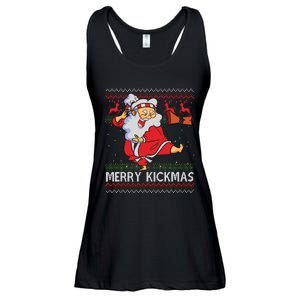 Merry Kickmas Funny Karate Santa Family Matching Pajamas Ladies Essential Flowy Tank