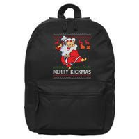 Merry Kickmas Funny Karate Santa Family Matching Pajamas 16 in Basic Backpack