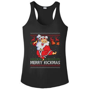 Merry Kickmas Funny Karate Santa Family Matching Pajamas Ladies PosiCharge Competitor Racerback Tank