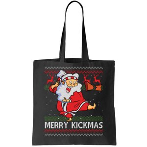 Merry Kickmas Funny Karate Santa Family Matching Pajamas Tote Bag