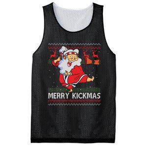 Merry Kickmas Funny Karate Santa Family Matching Pajamas Mesh Reversible Basketball Jersey Tank