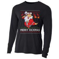 Merry Kickmas Funny Karate Santa Family Matching Pajamas Cooling Performance Long Sleeve Crew