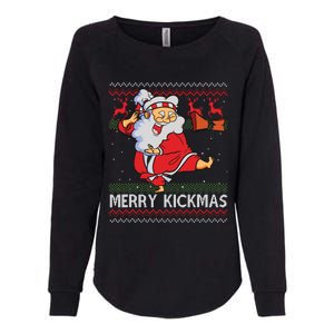 Merry Kickmas Funny Karate Santa Family Matching Pajamas Womens California Wash Sweatshirt