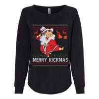 Merry Kickmas Funny Karate Santa Family Matching Pajamas Womens California Wash Sweatshirt