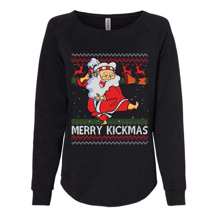 Merry Kickmas Funny Karate Santa Family Matching Pajamas Womens California Wash Sweatshirt