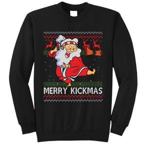 Merry Kickmas Funny Karate Santa Family Matching Pajamas Tall Sweatshirt