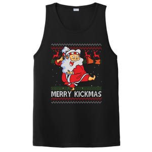 Merry Kickmas Funny Karate Santa Family Matching Pajamas PosiCharge Competitor Tank