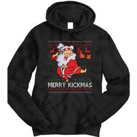 Merry Kickmas Funny Karate Santa Family Matching Pajamas Tie Dye Hoodie