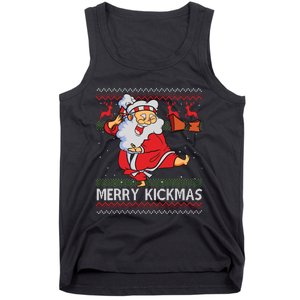 Merry Kickmas Funny Karate Santa Family Matching Pajamas Tank Top