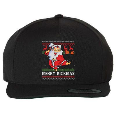 Merry Kickmas Funny Karate Santa Family Matching Pajamas Wool Snapback Cap