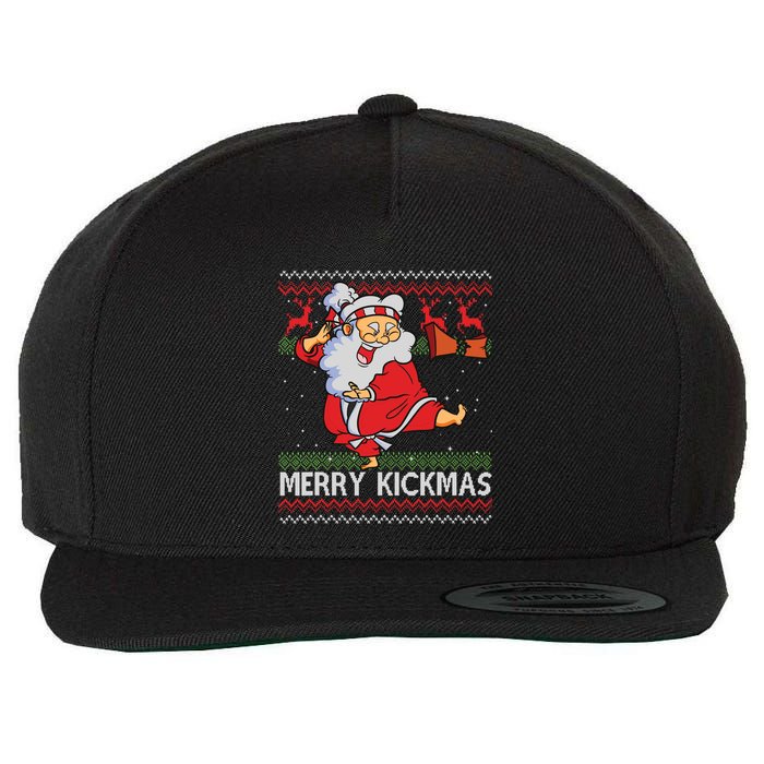 Merry Kickmas Funny Karate Santa Family Matching Pajamas Wool Snapback Cap
