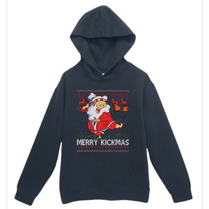 Merry Kickmas Funny Karate Santa Family Matching Pajamas Urban Pullover Hoodie