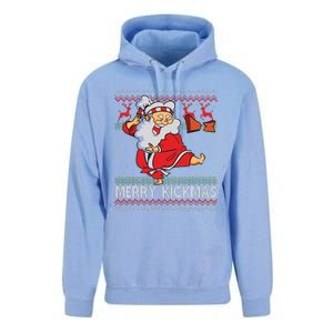 Merry Kickmas Funny Karate Santa Family Matching Pajamas Unisex Surf Hoodie