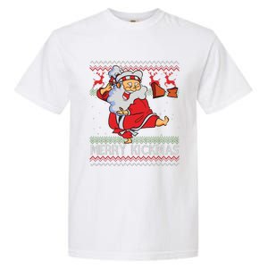 Merry Kickmas Funny Karate Santa Family Matching Pajamas Garment-Dyed Heavyweight T-Shirt