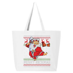 Merry Kickmas Funny Karate Santa Family Matching Pajamas 25L Jumbo Tote