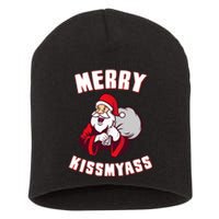 Merry Kissmyass Funny Christmas Short Acrylic Beanie