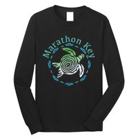 Marathon Key Florida Vintage Tribal Turtle Gift Long Sleeve Shirt