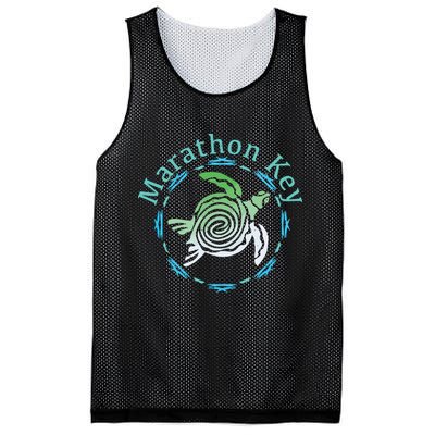 Marathon Key Florida Vintage Tribal Turtle Gift Mesh Reversible Basketball Jersey Tank
