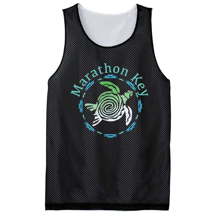 Marathon Key Florida Vintage Tribal Turtle Gift Mesh Reversible Basketball Jersey Tank