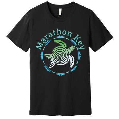 Marathon Key Florida Vintage Tribal Turtle Gift Premium T-Shirt