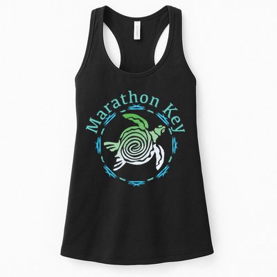 Marathon Key Florida Vintage Tribal Turtle Gift Womens Tank Top