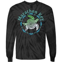 Marathon Key Florida Vintage Tribal Turtle Gift Tie-Dye Long Sleeve Shirt