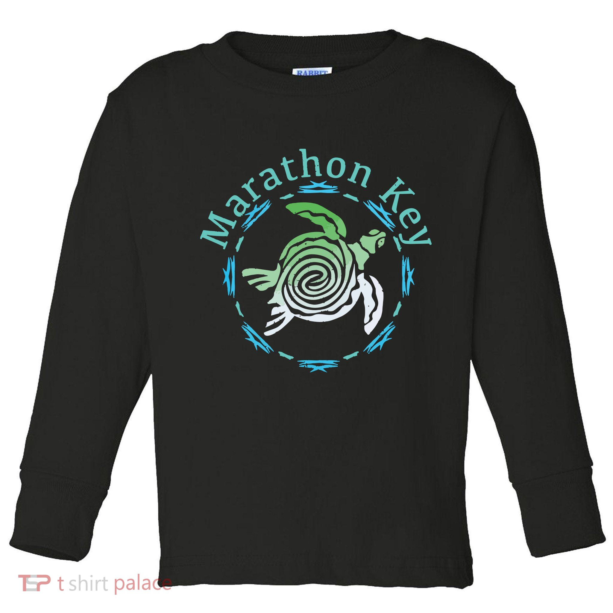 Marathon Key Florida Vintage Tribal Turtle Gift Toddler Long Sleeve Shirt