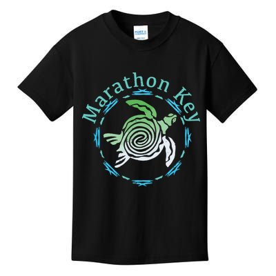 Marathon Key Florida Vintage Tribal Turtle Gift Kids T-Shirt