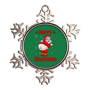 Merry Kissmyass Funny Santa Christmas Metallic Star Ornament