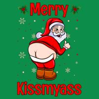 Merry Kissmyass Funny Santa Christmas Poster