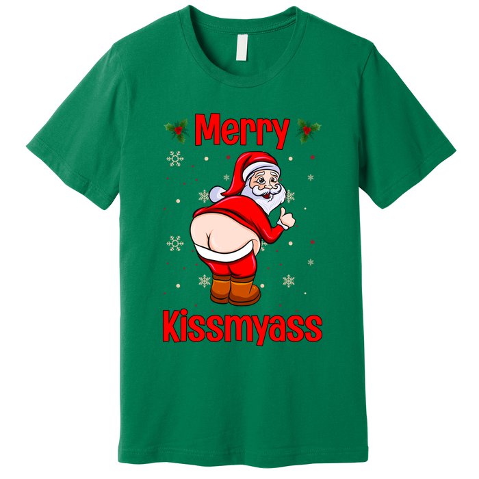Merry Kissmyass Funny Santa Christmas Premium T-Shirt