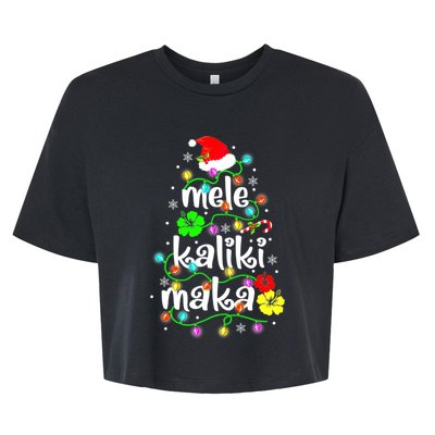 Mele Kalikimaka For Women Hawaiian Hawaii Christmas Bella+Canvas Jersey Crop Tee