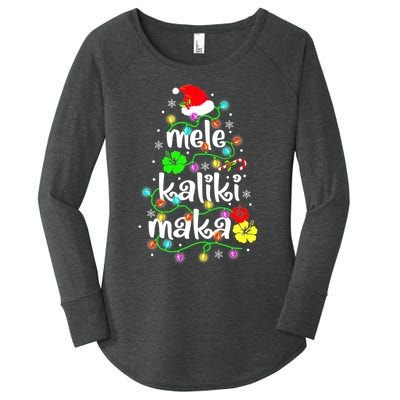 Mele Kalikimaka For Women Hawaiian Hawaii Christmas Women's Perfect Tri Tunic Long Sleeve Shirt